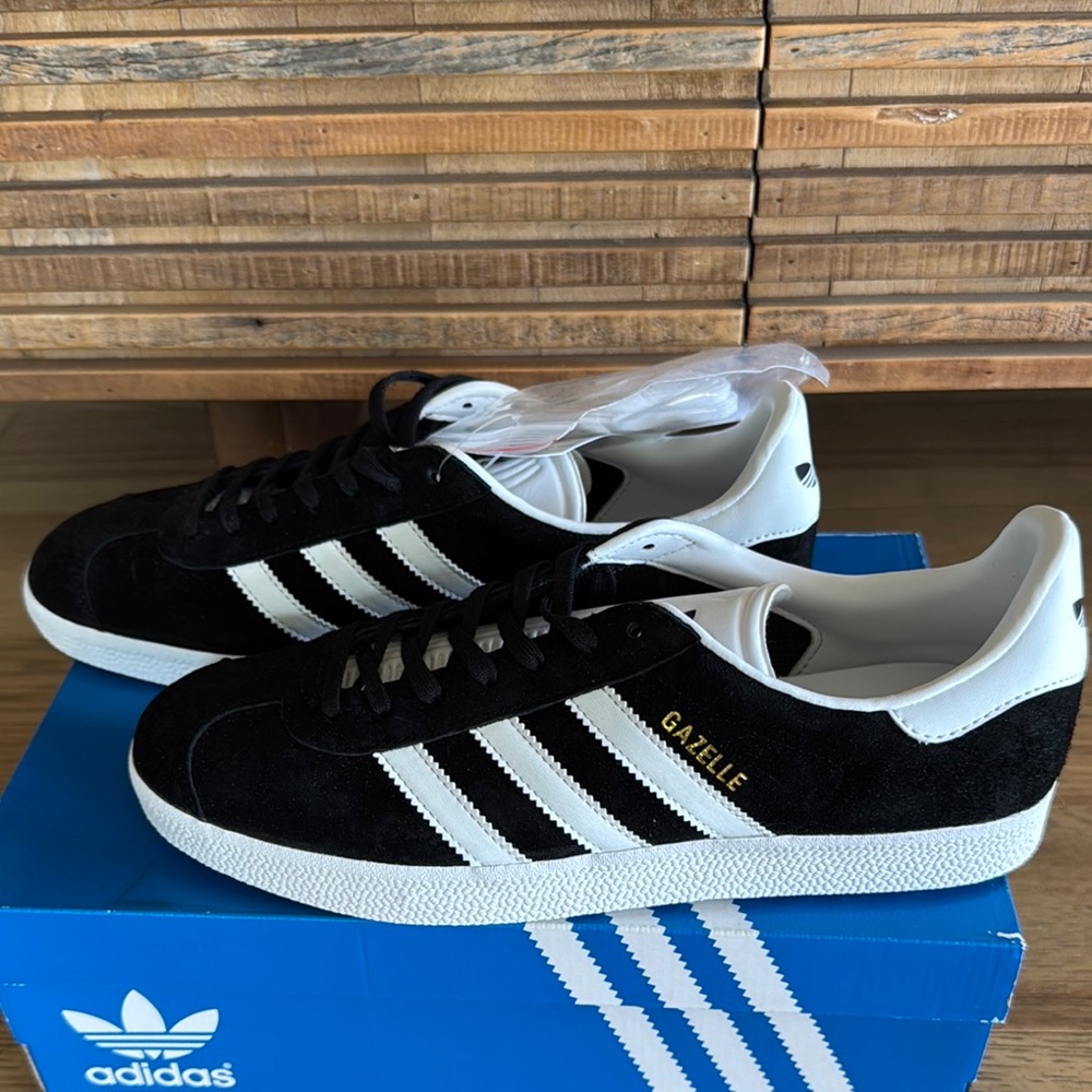 Adidas Gazelle Suede Sneakers in Black and White